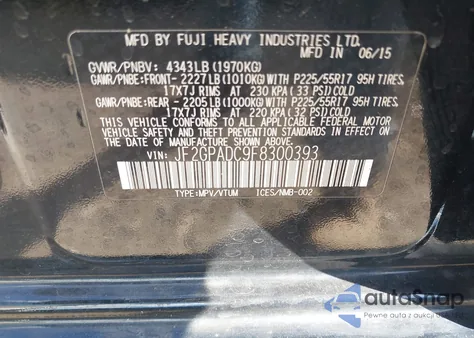 2015 Subaru Xv Crosstrek 2.0I Premium from USA, damaged, VIN JF2GPADC9F8300393